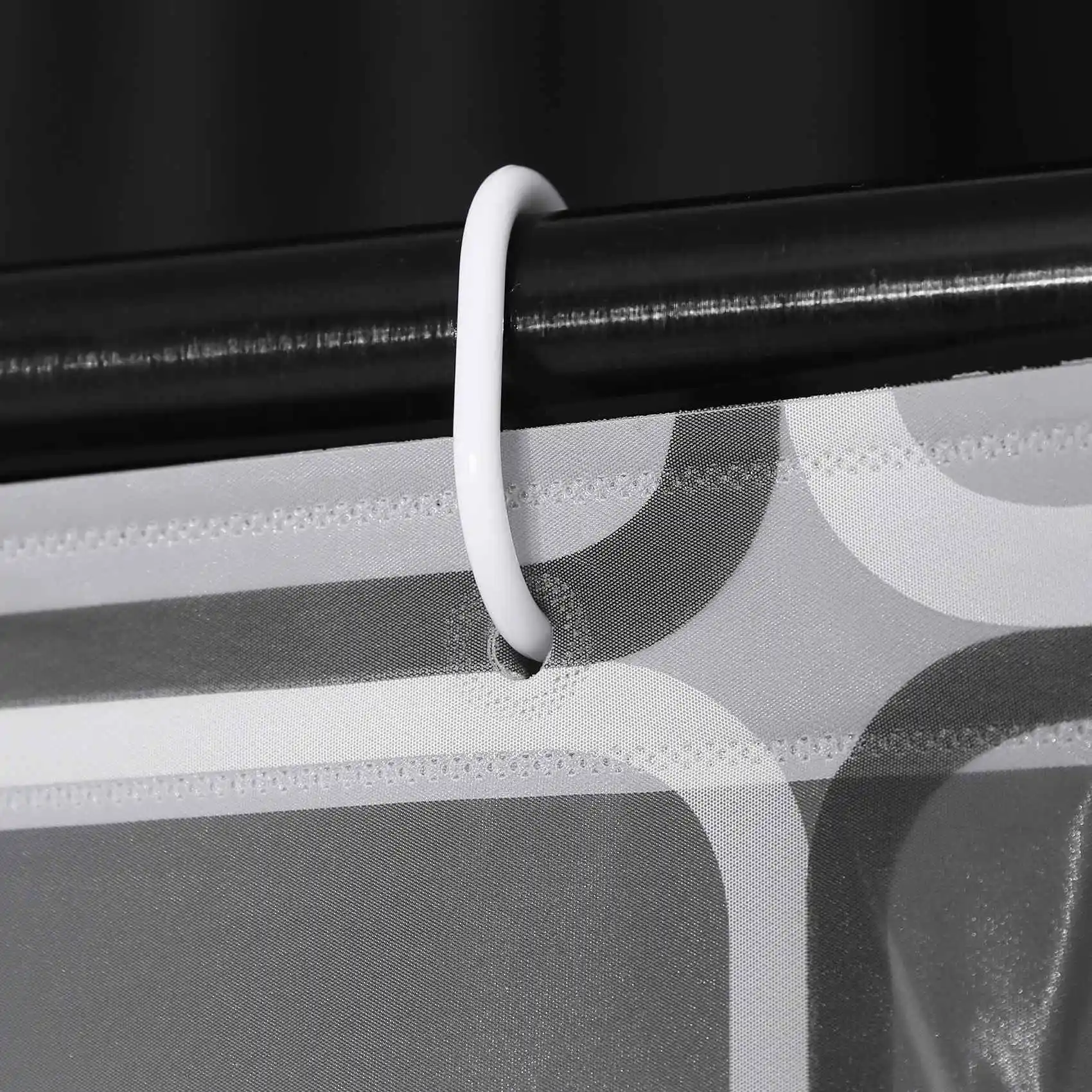 ABHZ-Wodoodporna zasłona prysznicowa z 12 haczykami do łazienki i toalety