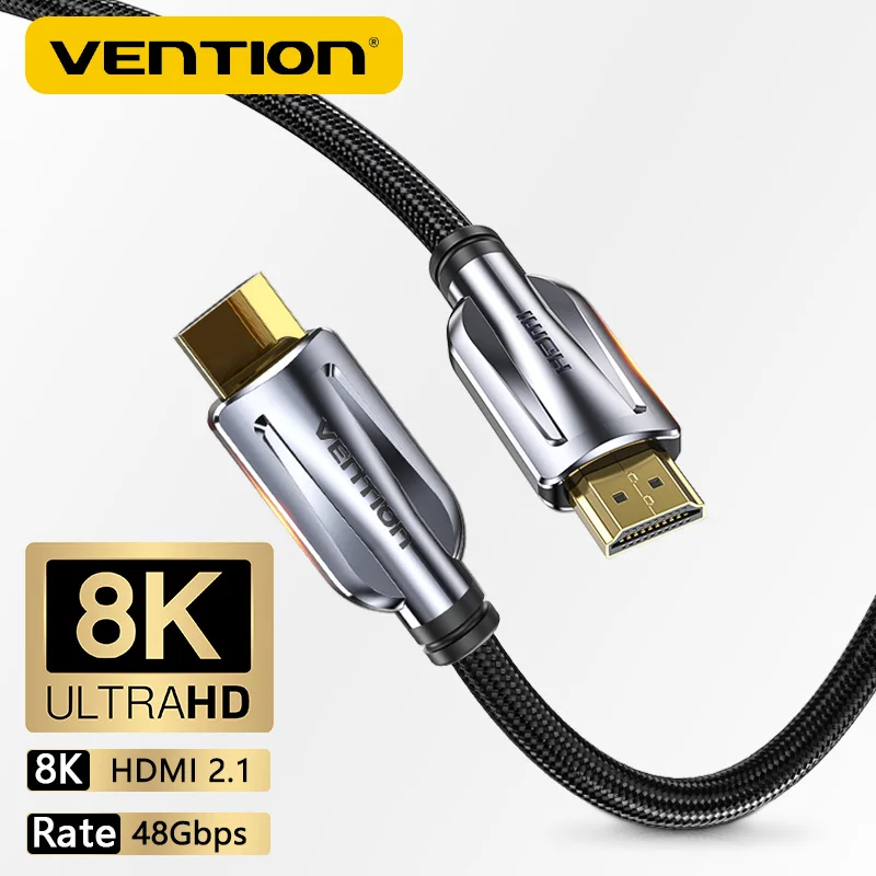 

Vention 8K HDMI-Compatible 2.1 Cable 8K/120Hz 48Gbpse ARC Dolby Vision High Speed Video for Xiaomi TV Box Laptop Projector PS5