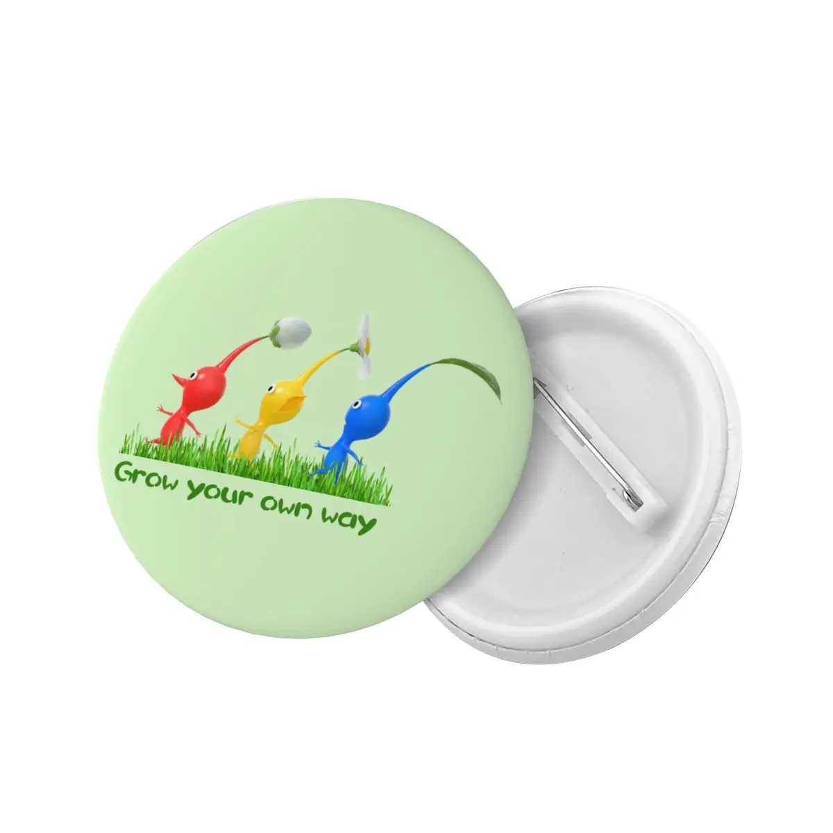 Plant Creature Cartoon Video Game Pikmin Soft Button Pin Custom Funny Pinback Badges Brooches Friends Gift