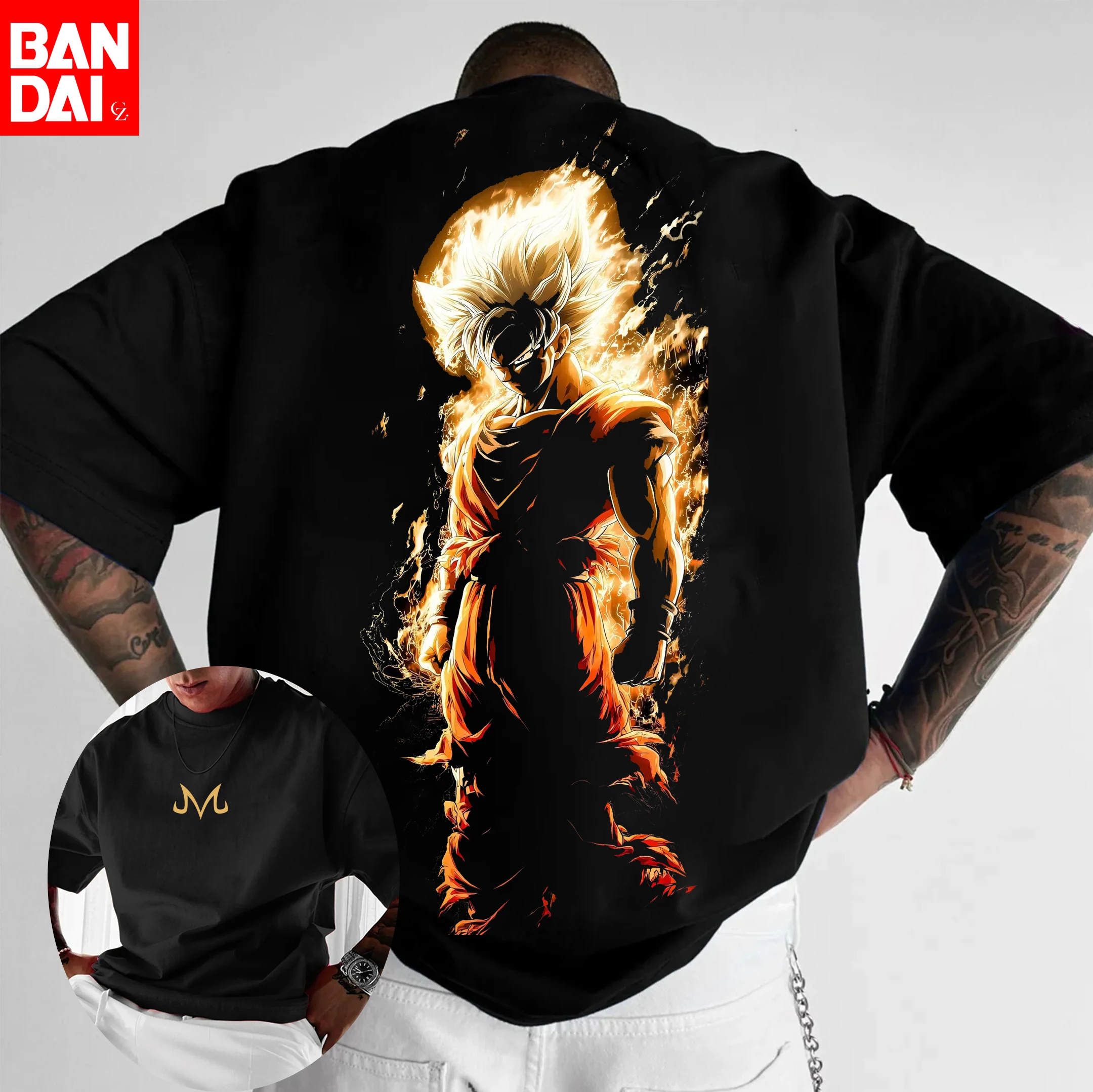 

Футболки Dragon Ball Z для мужчин и женщин с изображением Сона Гоку и Вегеты, 100% хлопок, забавные футболки с коротким рукавом и круглым вырезом, новинка