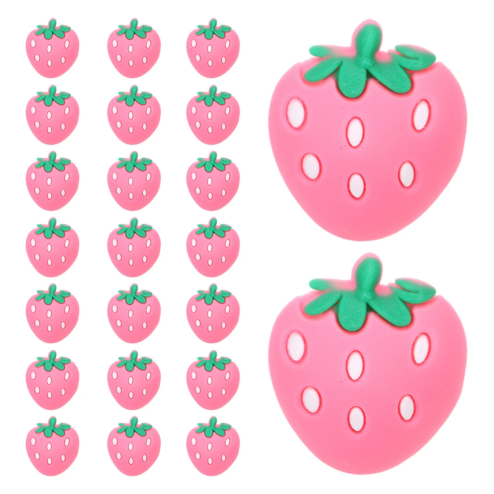 

30Pcs Lovely Strawberry Pencil Topper Soft PVC Clip-on Decoration for Students Classroom Rewards School Stationery Pencil Charms