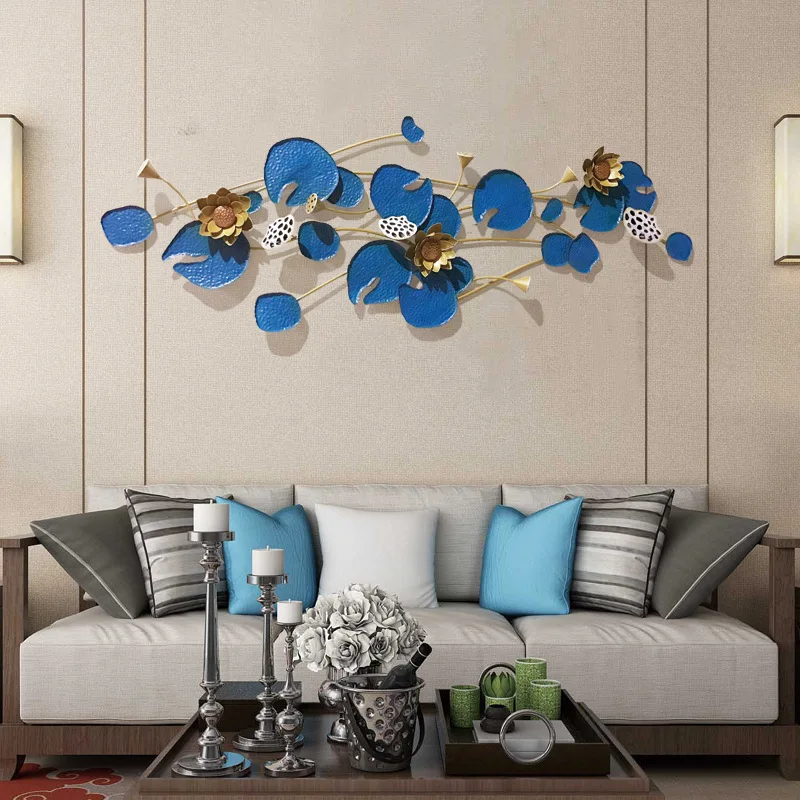 

Wrought Iron Wall Hanging Lotus Leaf Art Decoration Sofa Background Hotel Living Room Beauty Salon Bar Decoration