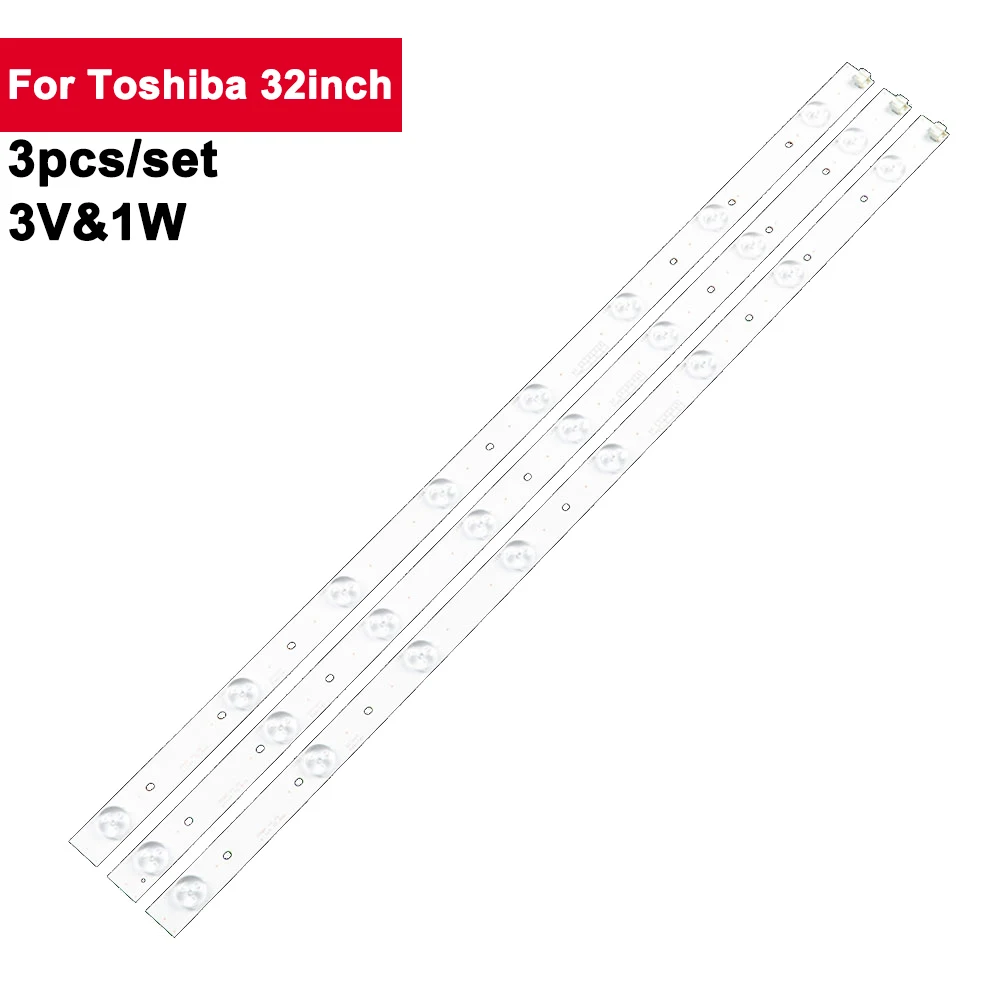 

3 szt. 627 mm 32 cale 8 diod LED 3V1W Taśma podświetlająca LED do oświetlenia aluminiowego Toshiba 32 cali SVT320AE9_REV 1.0_ 121012 32L5450VT 32W2333D