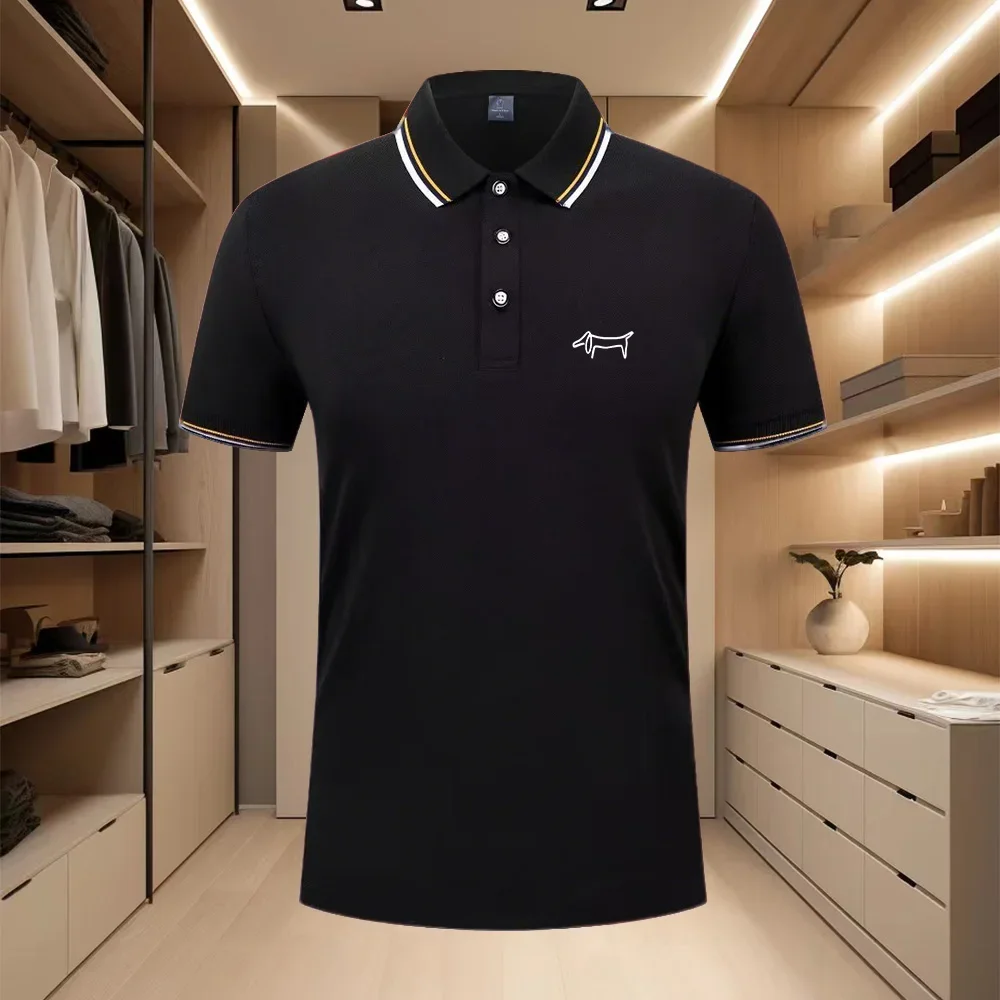 Men's Golf Polo Shirt 2026 Summer Short Sleeve Turn-down Collar T-Shirt Casual Sports Breathable Tops Male Clothing