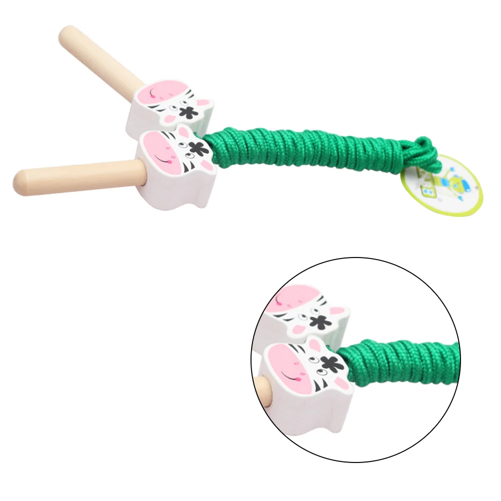 

Adjustable Skipping Rope Ergonomic Wooden H Kids Adults Printed Jump Rope Lightweight Durable Toy Students