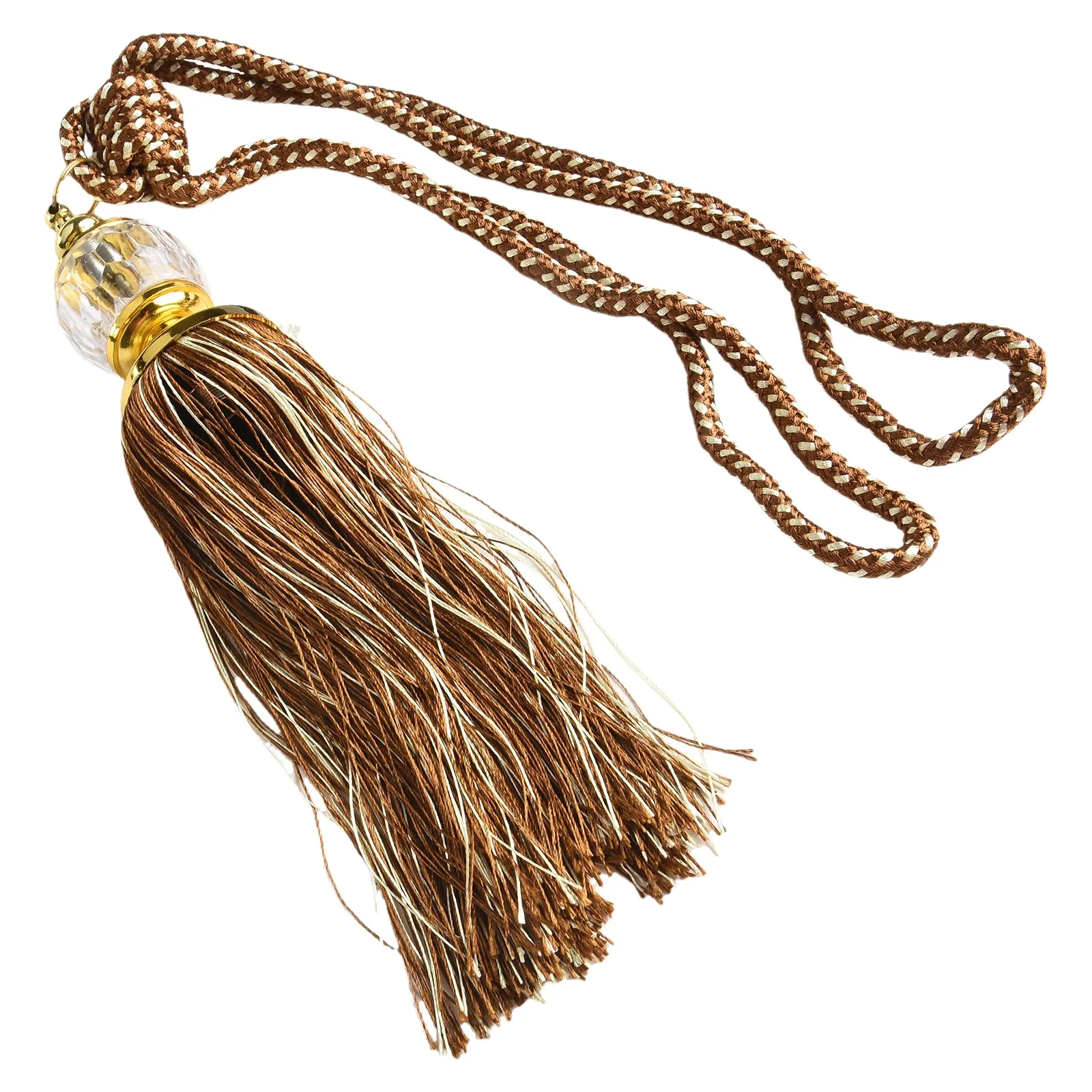 Curtain Tiebacks with Beaded Ball Finials and Approx 32cm Tassels for Living Room Bedroom or Study Window Styling