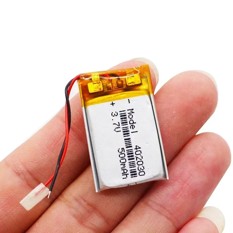 High Capacity 402030 3.7v 500mAh Li-ion Lipo Cells Lithium Li-Po Polymer Rechargeable Battery For Bluetooth GPS MP3 MP4 Recorder