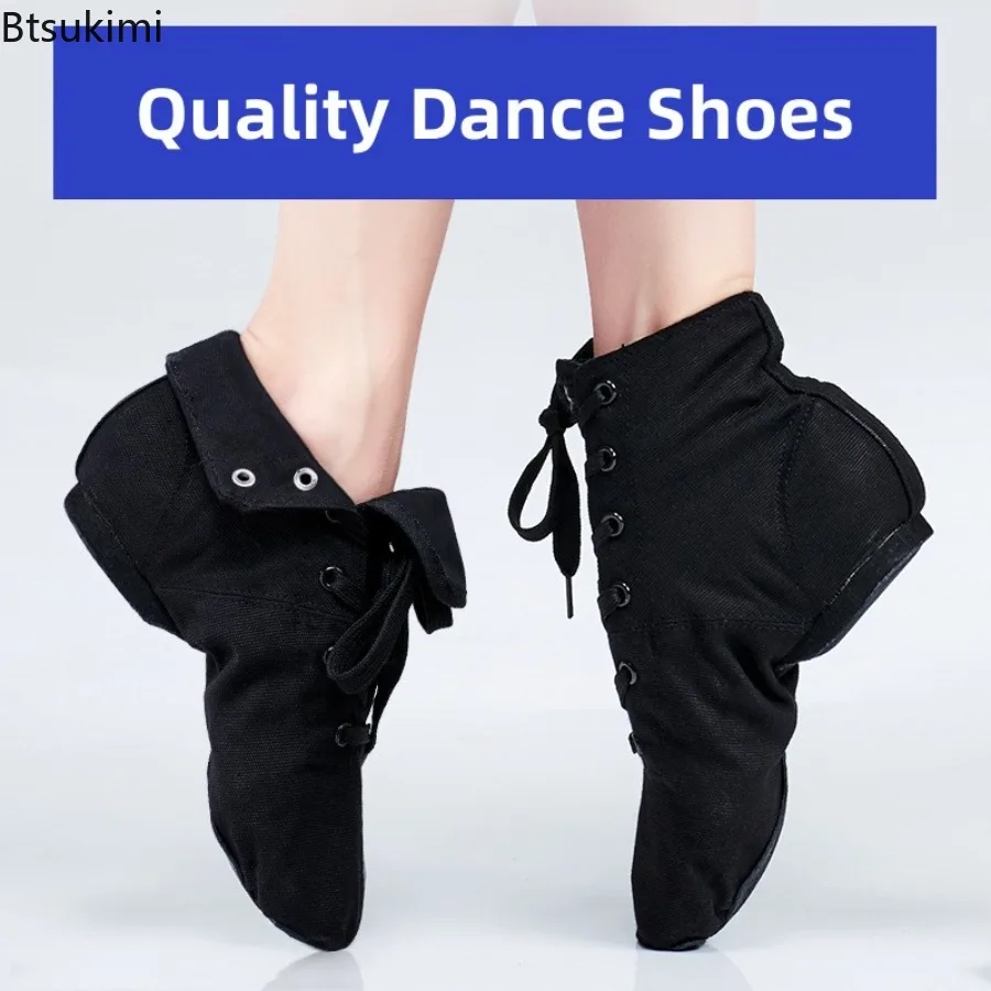 

New Women's Ballet Jazz Dance Shoes Indoor/Outdoor Lace Up Soft Soled Dance Sneakers Gymnastics Fitness Shoes for Adult Children