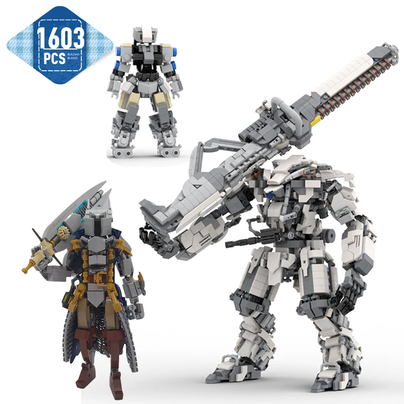 MOC MK17 Guardianed Mech Robot Knight Model Building Block Robot Action Figures Brick Deformation Sword Assemble Toy Xmas Gifts