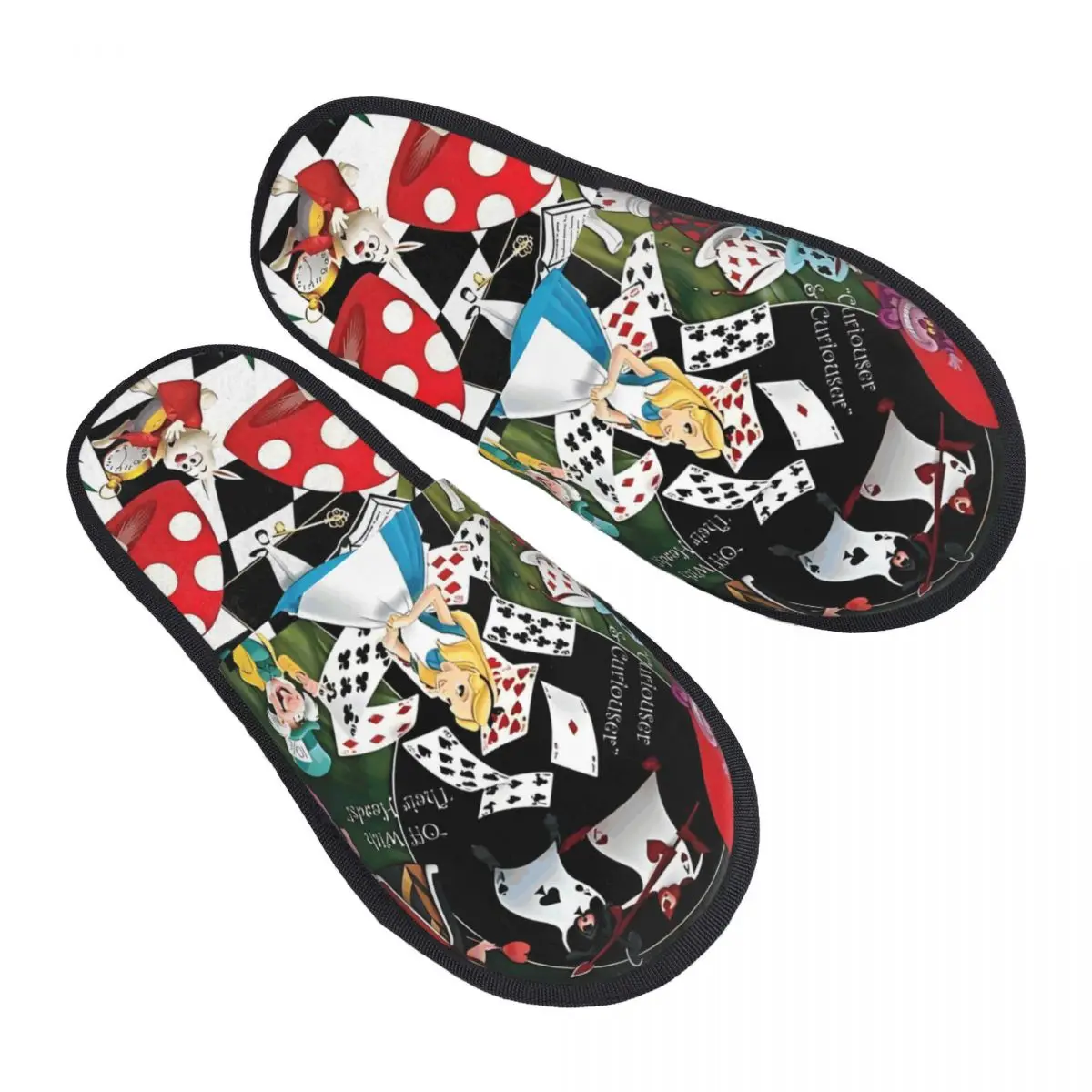 

Удобные тапочки из пены с эффектом памяти «Алиса в стране чудес», женские домашние туфли с героями мультфильмов для отеля