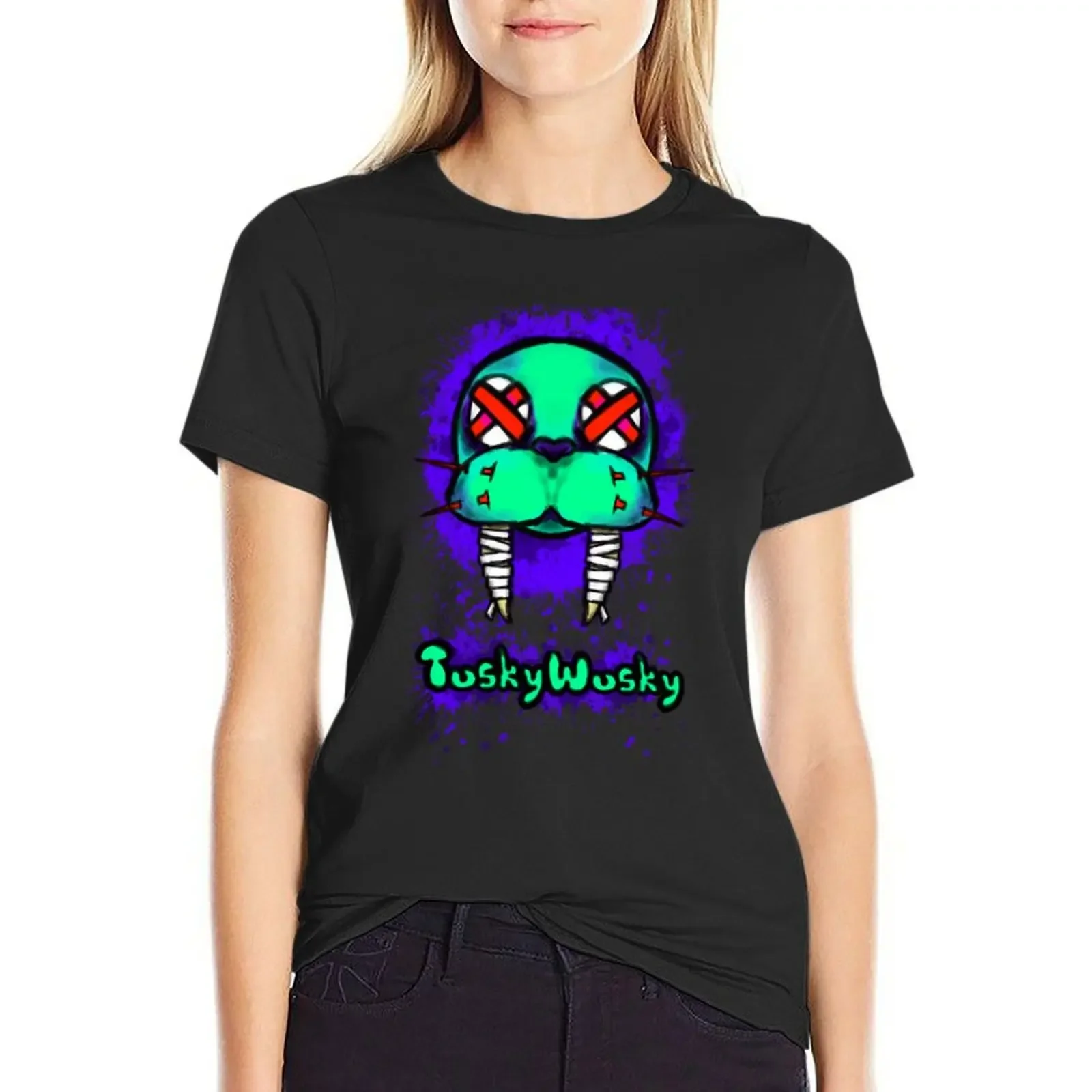 

Tusky Wusky T-Shirt animal print shirt for girls customs cute clothes cute tops Womens clothing