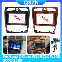 For Benz C-Class W209 CLK W203 2002 - 2009 Fascia Panel Dash Kit Install Facia Console Bezel Adapter Plate Trim Frame Cable