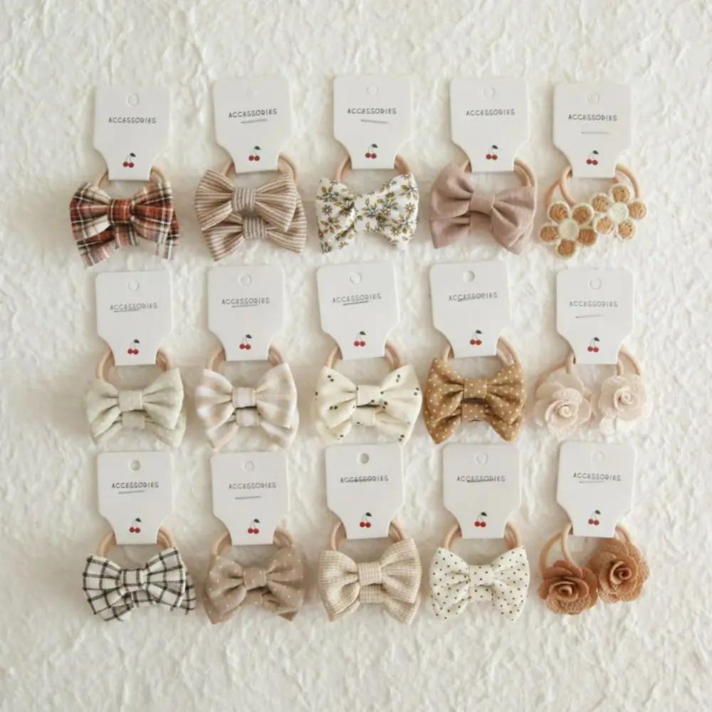 10 шт. модная милая эластичная резинка для детей и девочек, милые резинки для волос с бантом, веревка для волос