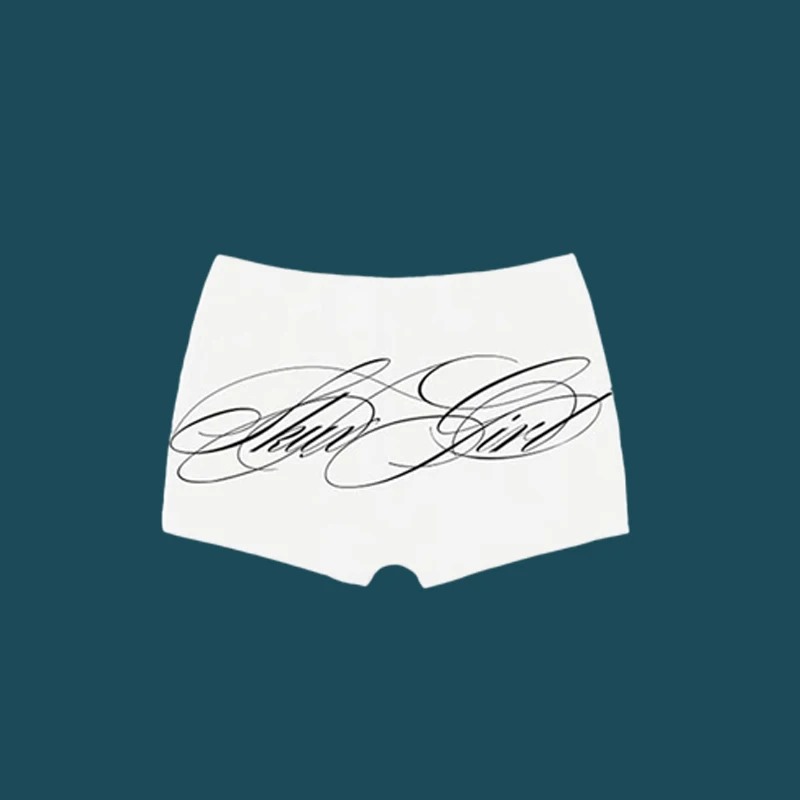 Pantalones cortos góticos estéticos con estampado de letras para mujer, traje Punk Harajuku Y2K Retro Emo Girls, camisola Sexy, Mini pantalones cortos de moda, ropa de calle