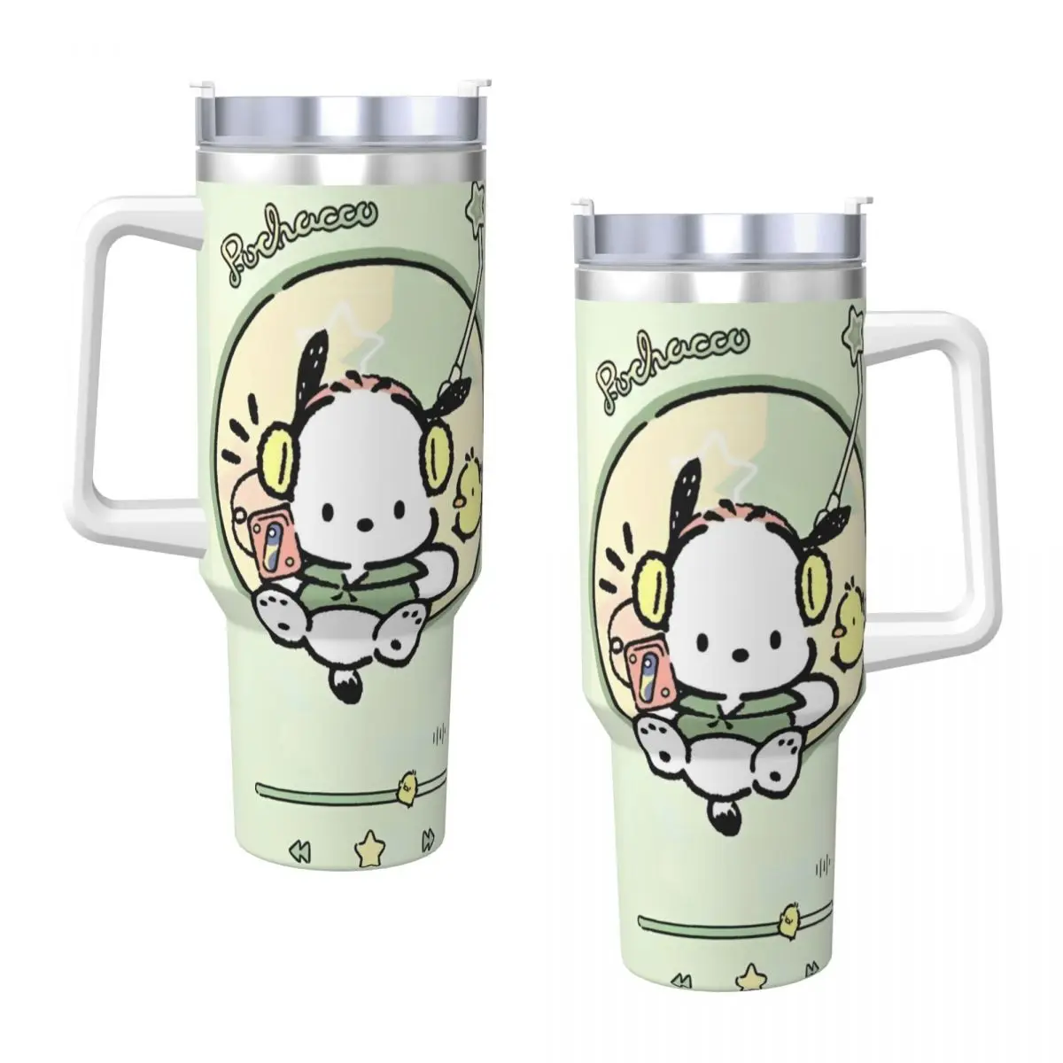 Pochacco-botella de agua para bebidas calientes, taza de café de acero inoxidable con preservación del calor, personalizada, para playa y coche