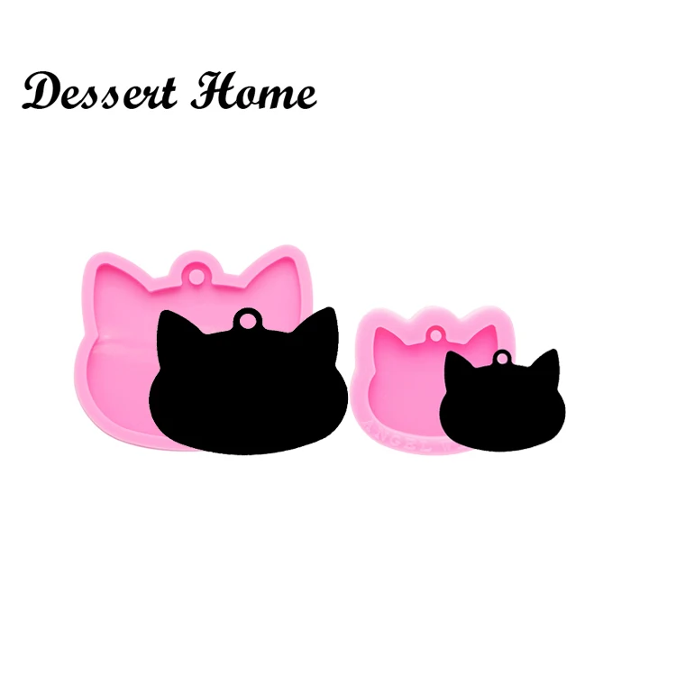 DY0089  Pet Cat Necklace Tag Epoxy Resin Molds, Silicone Mold for Keychains Jewelry, DIY Handmade Charms Mold