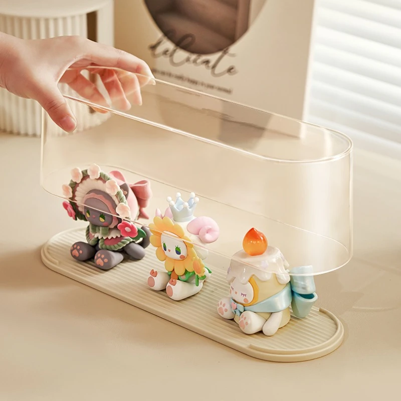 Transparente Desktop Lagerung Figur Display Stand Puppe Lagerung Rack Staub-proof Stapelbare Blind Box Lagerung Box