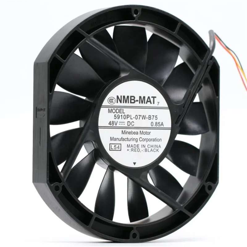 Wholesale: 5910PL-07W-B75 DC48V 0.85A four-wire original NMB 17025 17cm aluminum alloy cooling fan