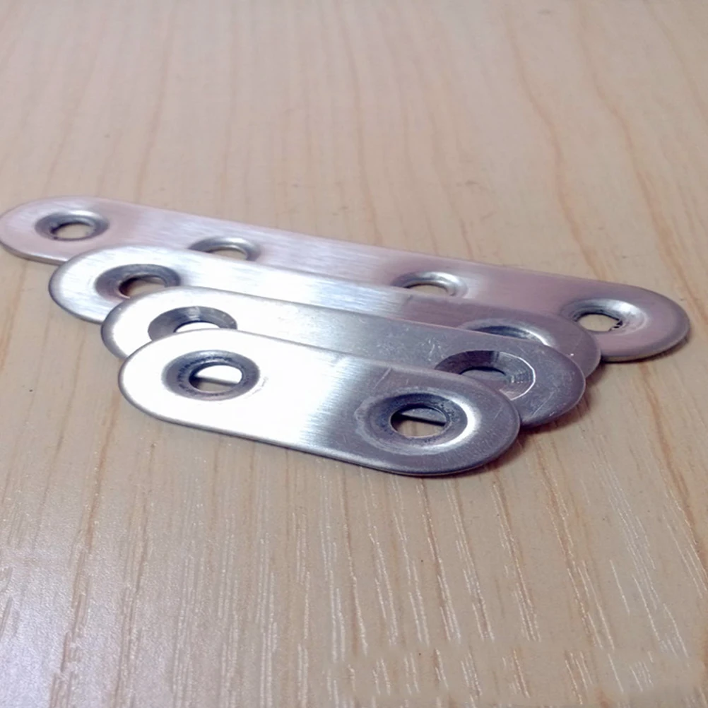 

Stainless Steel Corner Brackets Flat Code Braces Metal Connecting Plates Rust Resistant Silver For Furniture