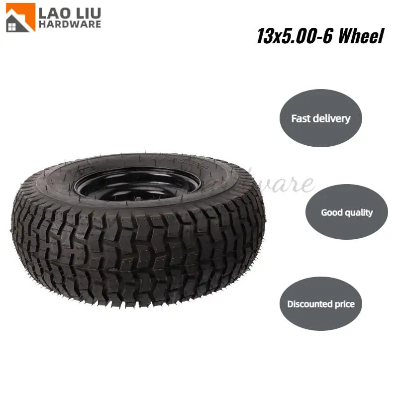 Premium Heavy Duty 13x5.00 i 6  ATV Tire  i  6in Anti Slip Tubeless Vacuum Tyre with Black Rims Compatible with Go Kart & Golf Cart