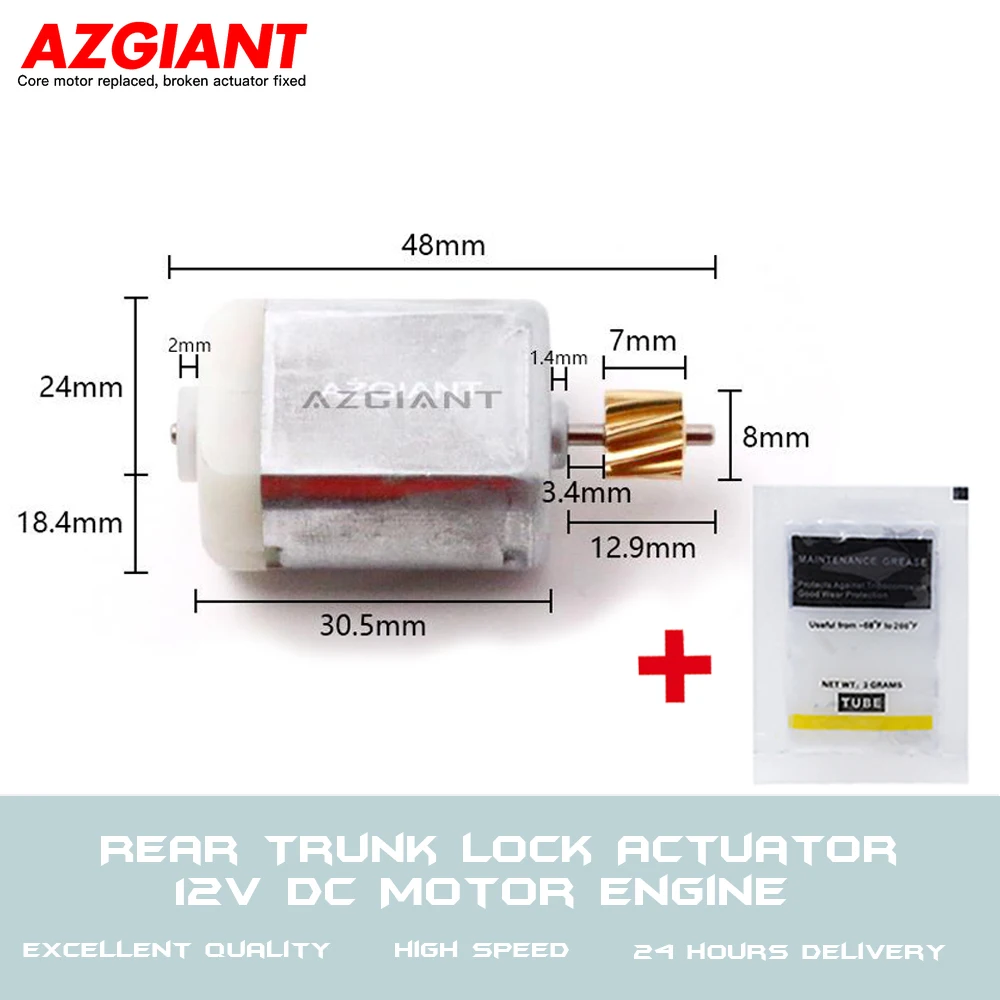 AZGIANT Rear Trunk Lock Actuator Assembly Central Locking System 12V DC Motor Engine For 2016-2020 Fiat tipo 356