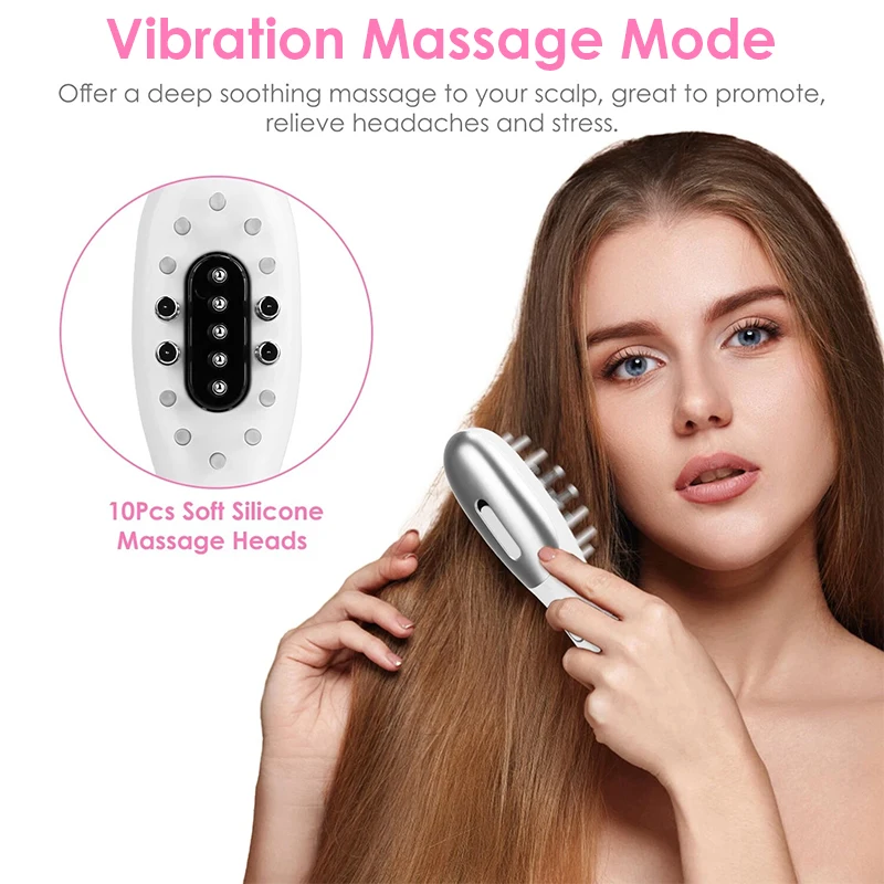 Red Blue Light EMS Hair Growth Massage Comb with Hair Oil Dispenser AntiHair Loss for Scalp Relax Hair Growth Fit All Hairstyle