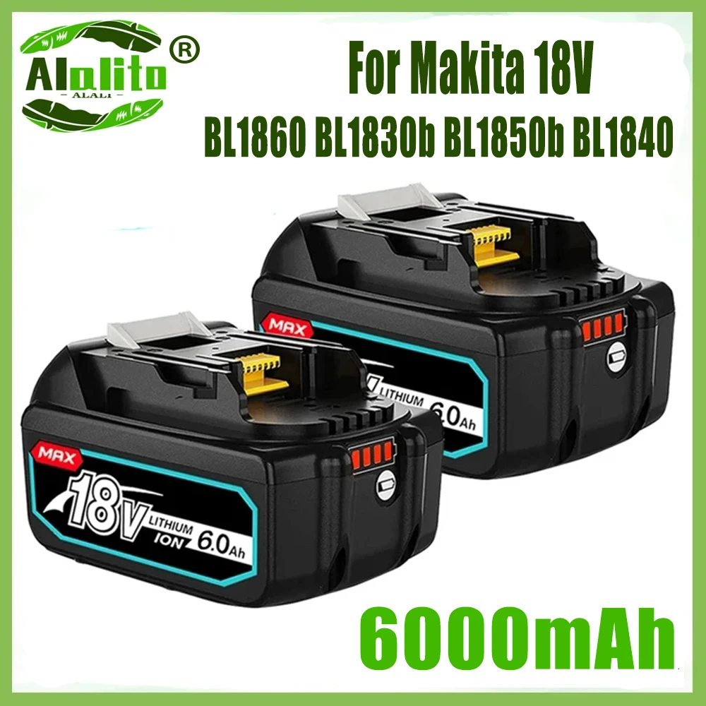 2024 18V 6.0Ah BL1860b Rechargeable Li-ion Battery For Makita 18 Volt Power Tools BL1860 BL1830b BL1850b BL1840 LXT-400 6A