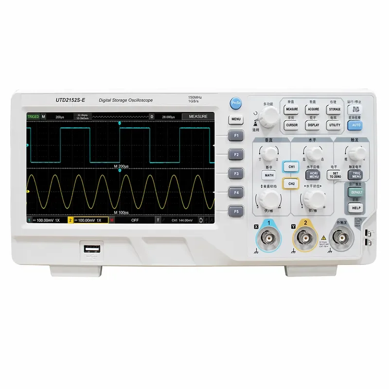 Double Channel Digital Oscilloscope 150MHz 100MHz Bandwidth with USB Interface FFT Function Auto Measurement Lissajous Curve