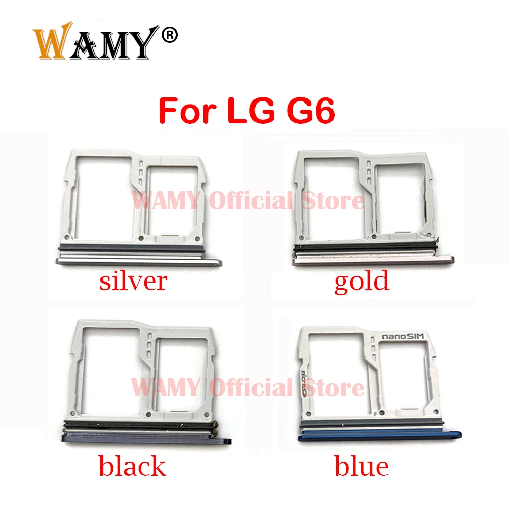 WAMY New Micro Sim + SD Memory Card Holder Tray Socket Adapter Replacement For LG G6 US997 VS988