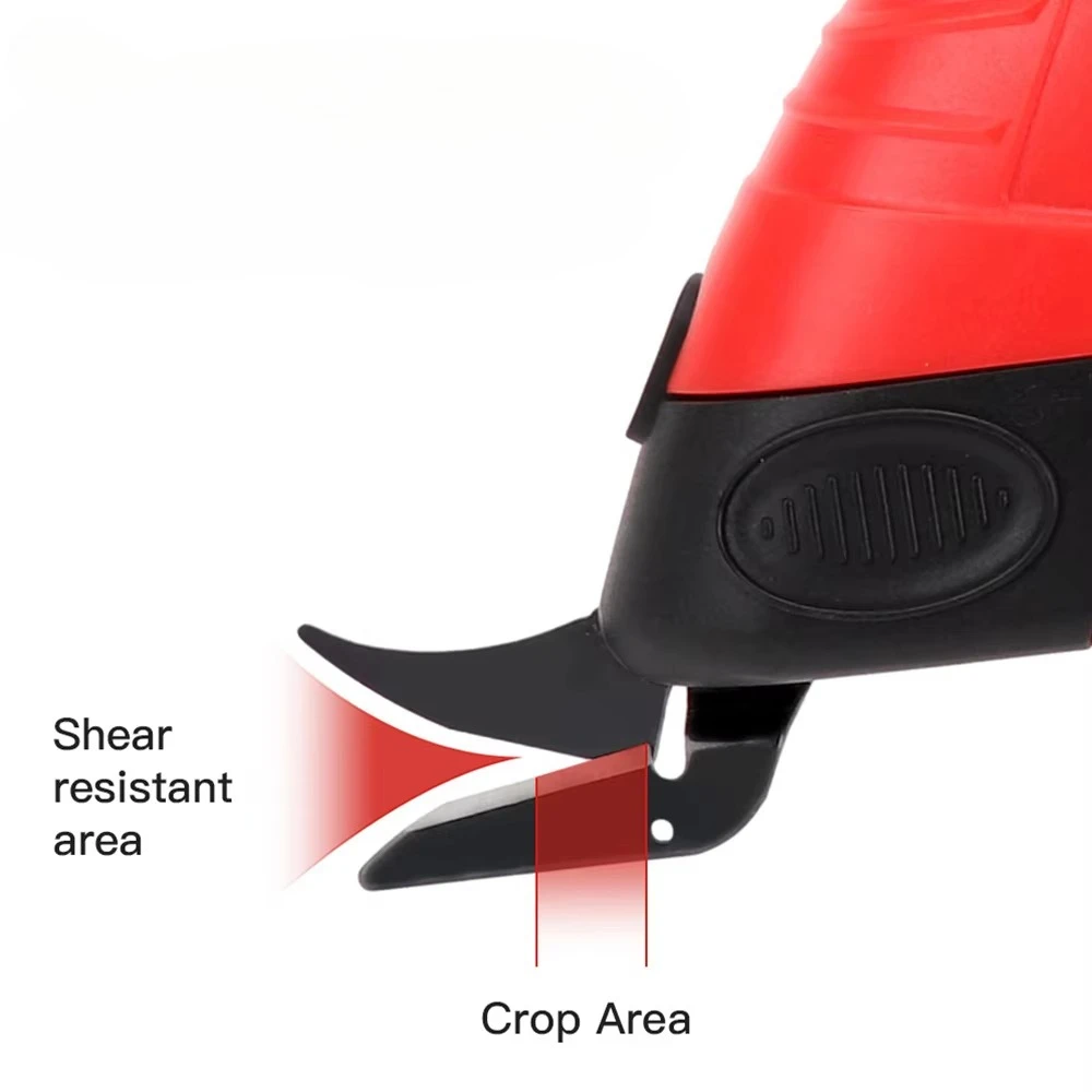 Rot/blaue kabellose elektrische Faserschere mit Batterieanzeige, 2000-mAh-Batterie, 40-mm-Scherenklinge, 12 W Leistung, 4,2 V Spannung