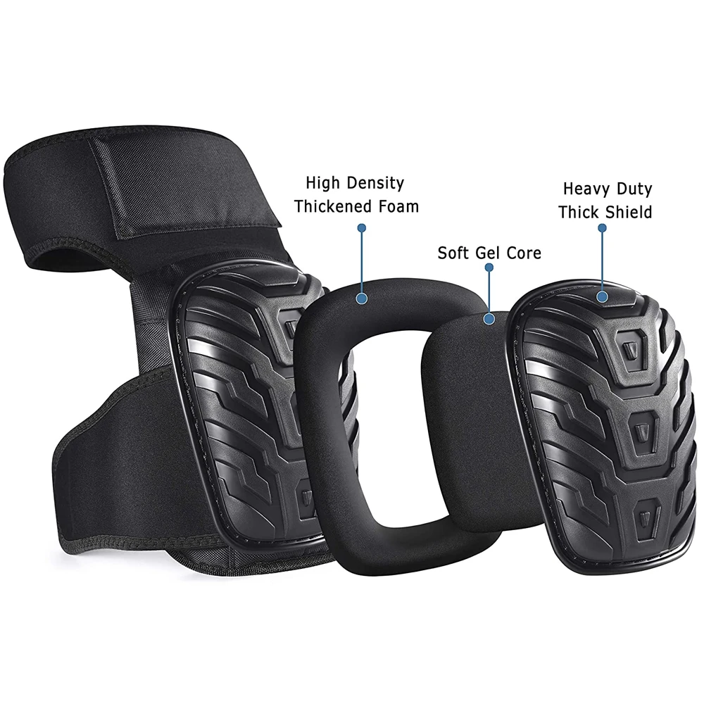 Work Knee Pads with Gel Padding Adjustable Straps Protect Good Shock And Cushioning Knee Pads for Gardening Construction Worker