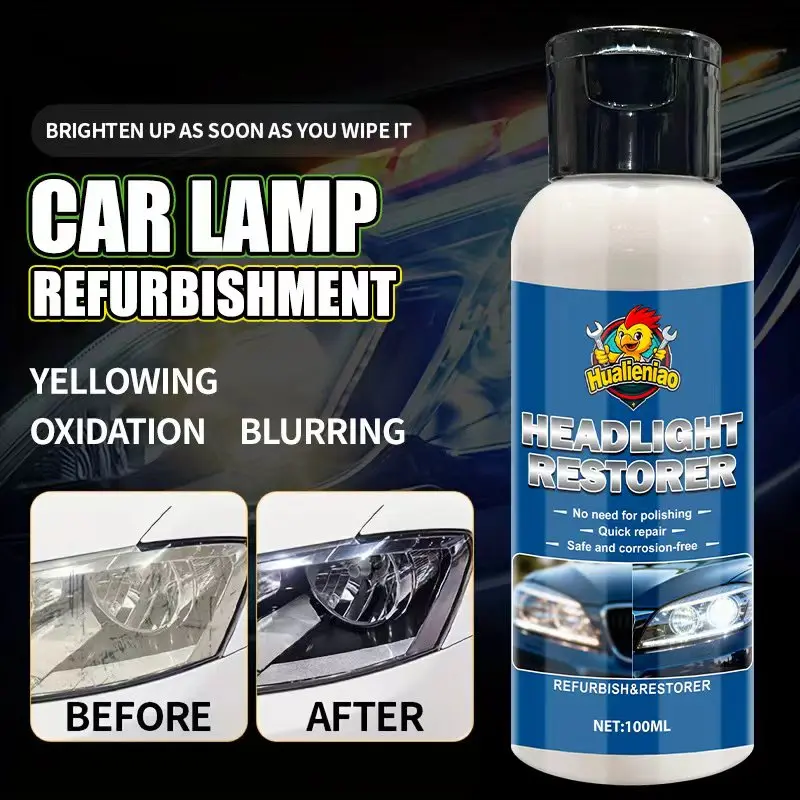 Car Headlight Restoration Polishing Headlamp Scratch Remover Repair Cleaning Paste Remove Oxidation Headlight Polish Liquid image 4