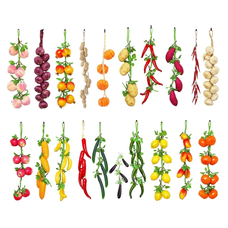 Artificial Vegetable Fruit String Vine for Home Wedding Garden Decoration Hanging Garlands Wall