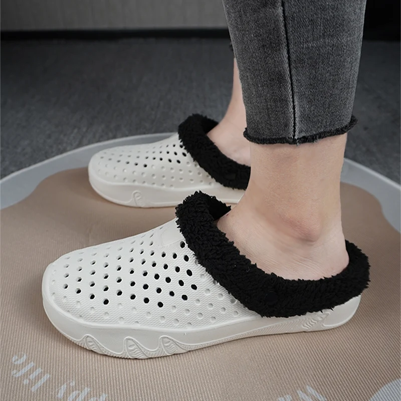 Winter Men Slippers Warm Cotton Shoes Casual Slides EVA Plush Shoes Comfortable Light  Slippers Indoor Shoes For Couple 36-47