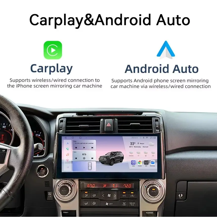 UIS7862 Car Stereo Radio For Toyota 4 Runner 2009‑2019 DSP Wireless Carplay Android Auto FM RDS GPS Multimedia Player Head Unit