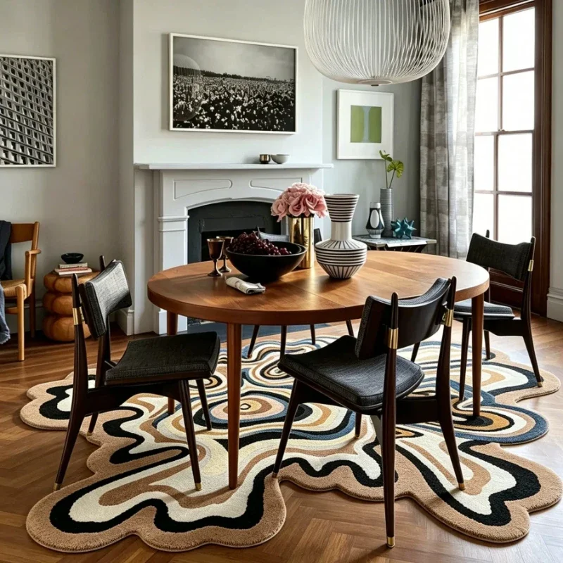 Irregular Shape Bedroom Decor Carpet Dopamine Color Carpets for Living Room Fluffy Soft Lounge Floor Mat Thick Plush Bedside Rug