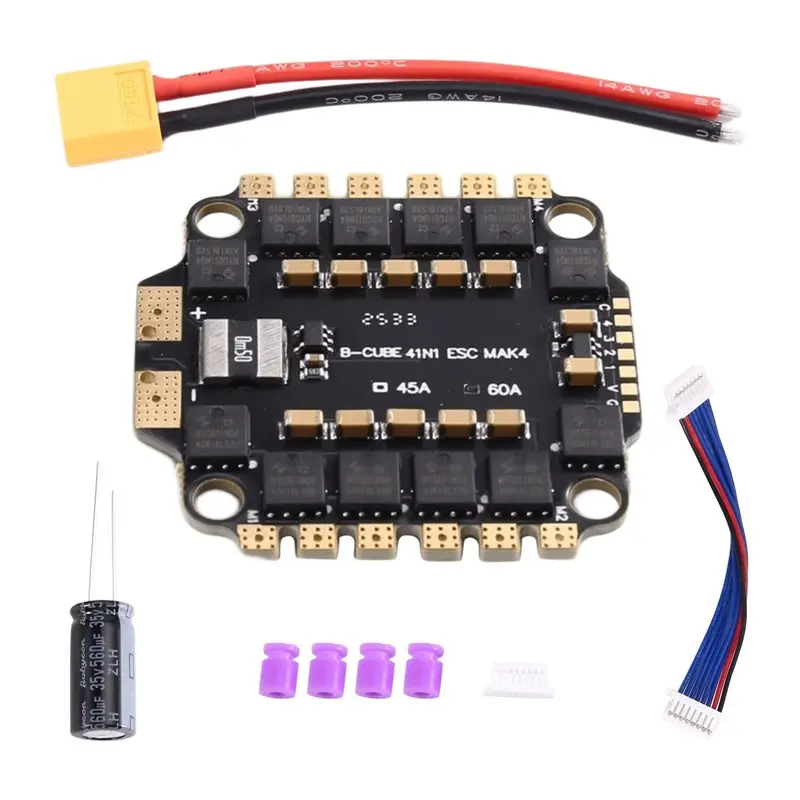 

AS95-4IN1 60A ESC 3-6S Brushless Motor Speed Controller With Oneshot PWM Support For FPV Racing Drone UAV F4 Flight Control