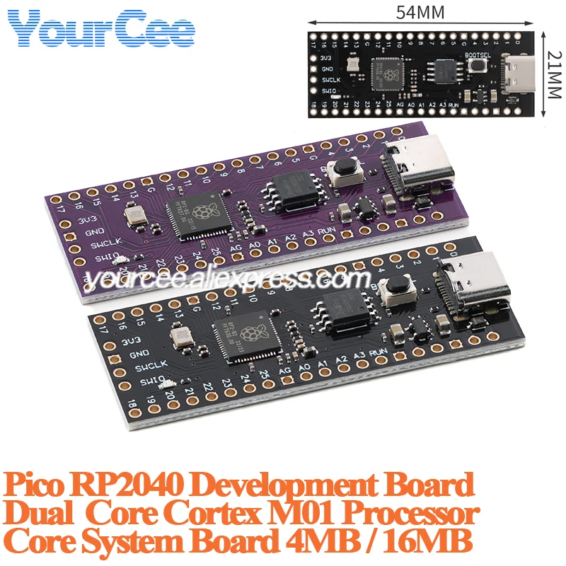 2pcs/1pc Pico RP2040 4MB 16MB Dual Core Cortex M0 Processor Core System Development Board Module for RaspberryPi MicroPython