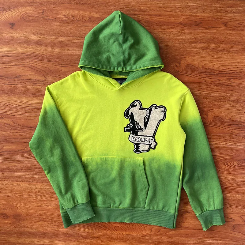 Vertabrae Embroidered Patch Logo Hoodie American scrub wash embroidery heavy industry hoodie