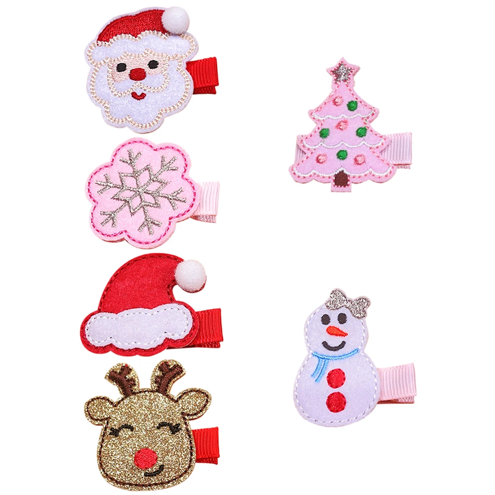 

6pcs Christmas Antler Hair Clips for Girls Glitter Deer Bow Decor Accessories Suitable Hairstyles Colors Perfect Christmas