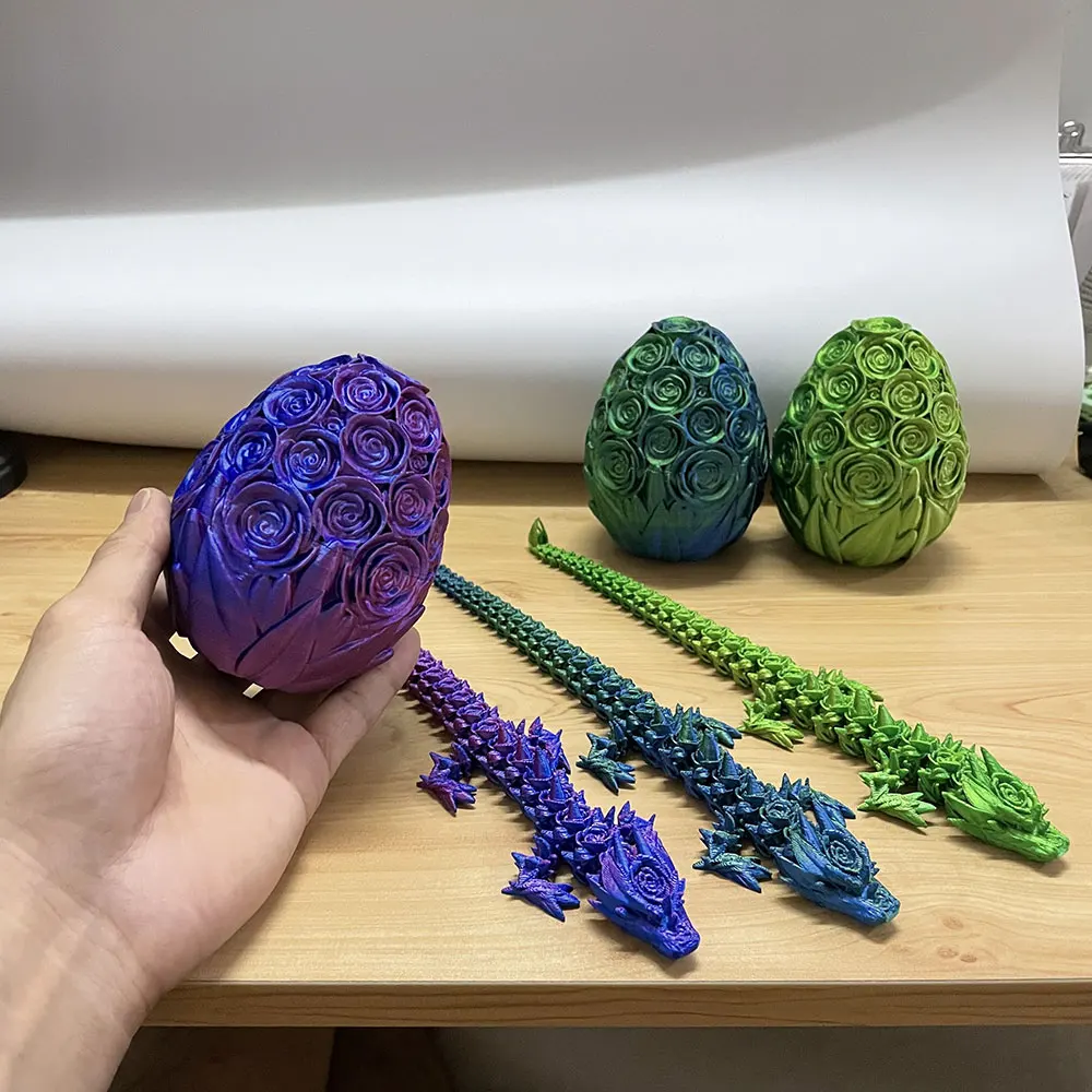 

3D Printed PLA Rose Dragon Egg Model | Fantasy Flower Dragon Decor | Home Office Ornament
