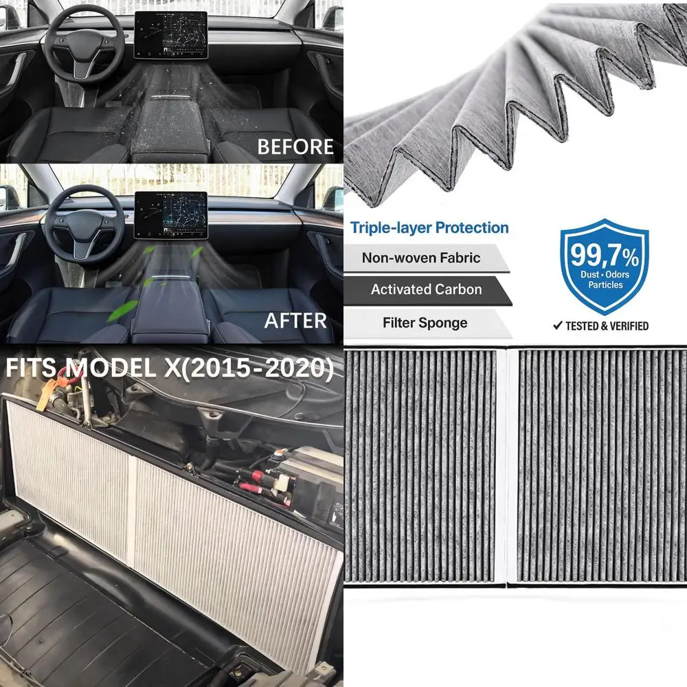 

Воздушный фильтр салона HEPA с активированным углем для моделей 2015–2020, улучшенная фильтрация, необработанный поток воздуха