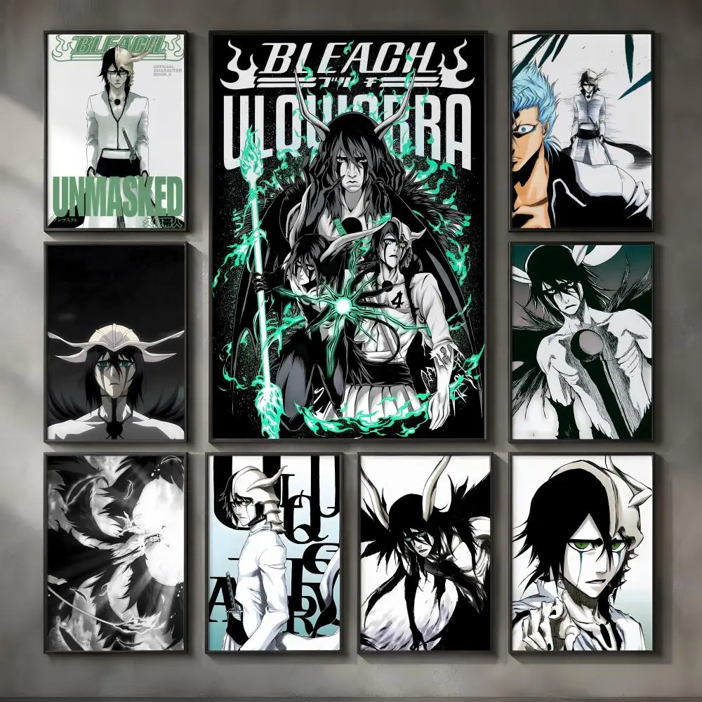 Character U-Ulquiorra Cifer-r Poster Vintage Self Adhesive PP Wall Art for Living Room Bar Bedroom Home Decor Gift