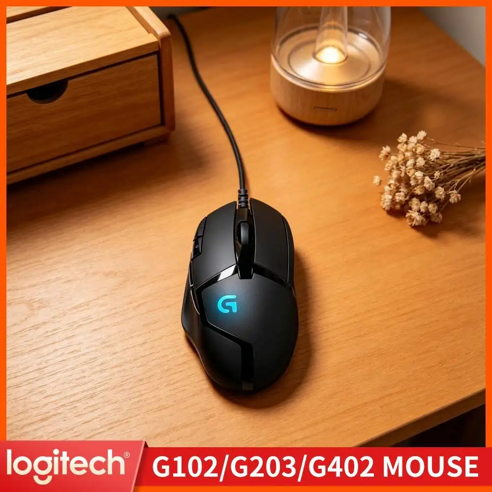 Logitech G402 Wired Gaming Mouse Delta Zero Optical Sensor 20M Clicks 500+ IPS Anti-Slip Ergonomic Design
