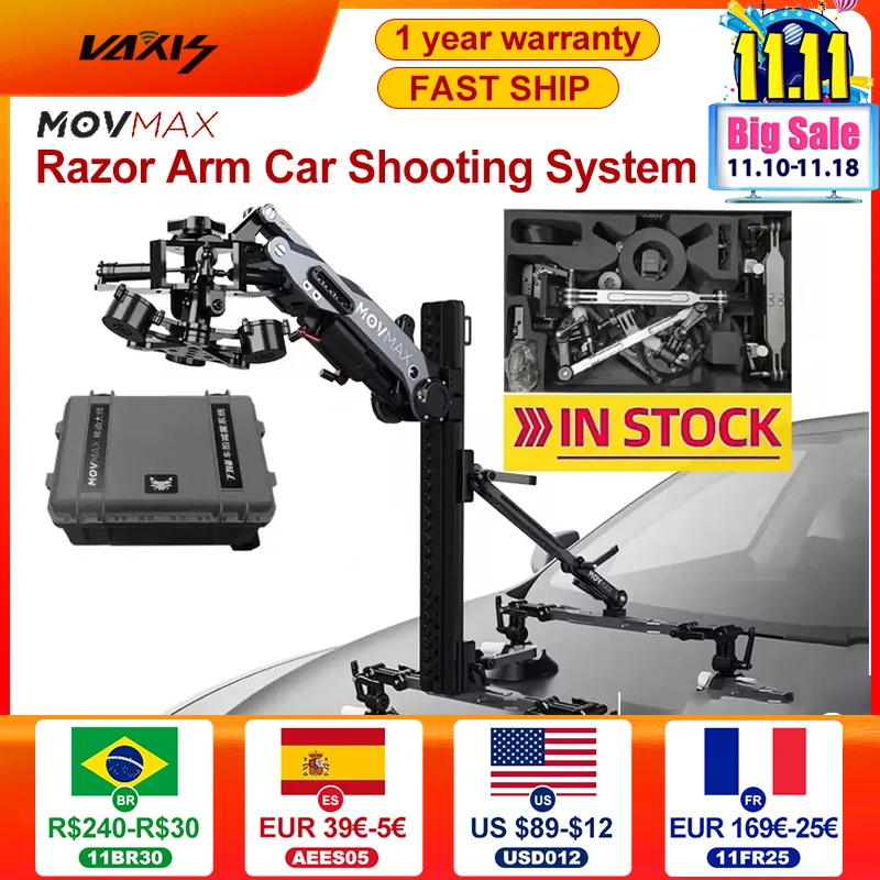 In Stock Vaxis MOVMAX Razor Arm Air Anti-Shock Absorption Car Shooting System Max 6.6 KG load for RONIN RS 2 Gimbal Stabilizer