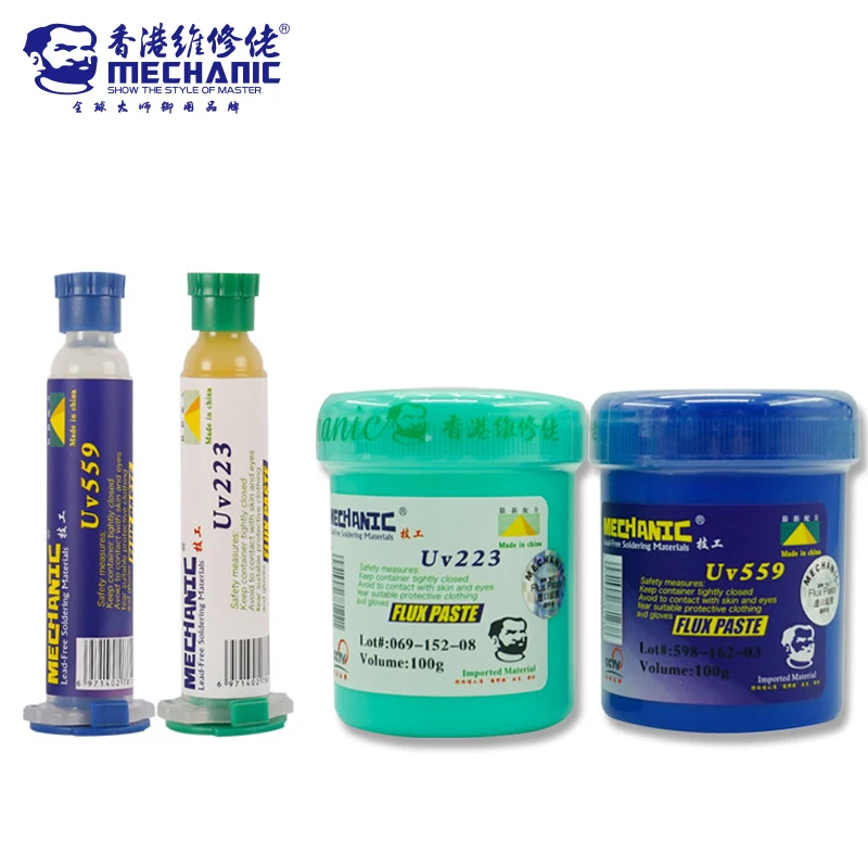 

MECHANIC Lead-Free Solder Paste Flux UV559/UV223 NO-Clean Soldering Grease Welding Fluxes BGA PCB Repair Tools