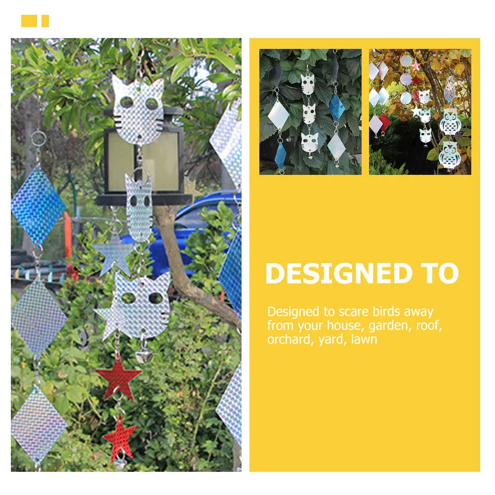 

4Pcs Cat Head Reflective Discs 61Cm Double Sided Holographic Bird Scare Deterrent for Garden Yard Deck Boat Roof Woodpecker
