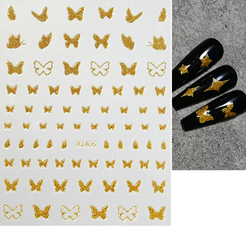 1 pz 5d glitter linee francesi/cuore d'amore adesivi per nail art onda d'oro striscia autoadesiva decalcomanie curva ricciolo decorazioni per manicure