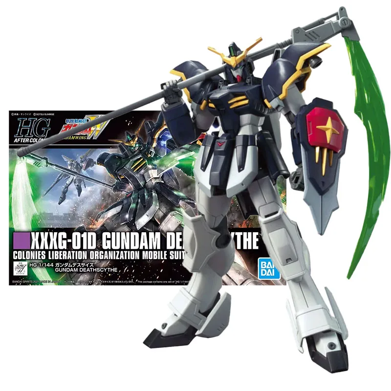 Bandai Genuine Figure Gundam Anime Figure HGUC 1/144 XXXG-01D Gundam Deathscythe Collection Gunpla Action Figure for Boys Toys