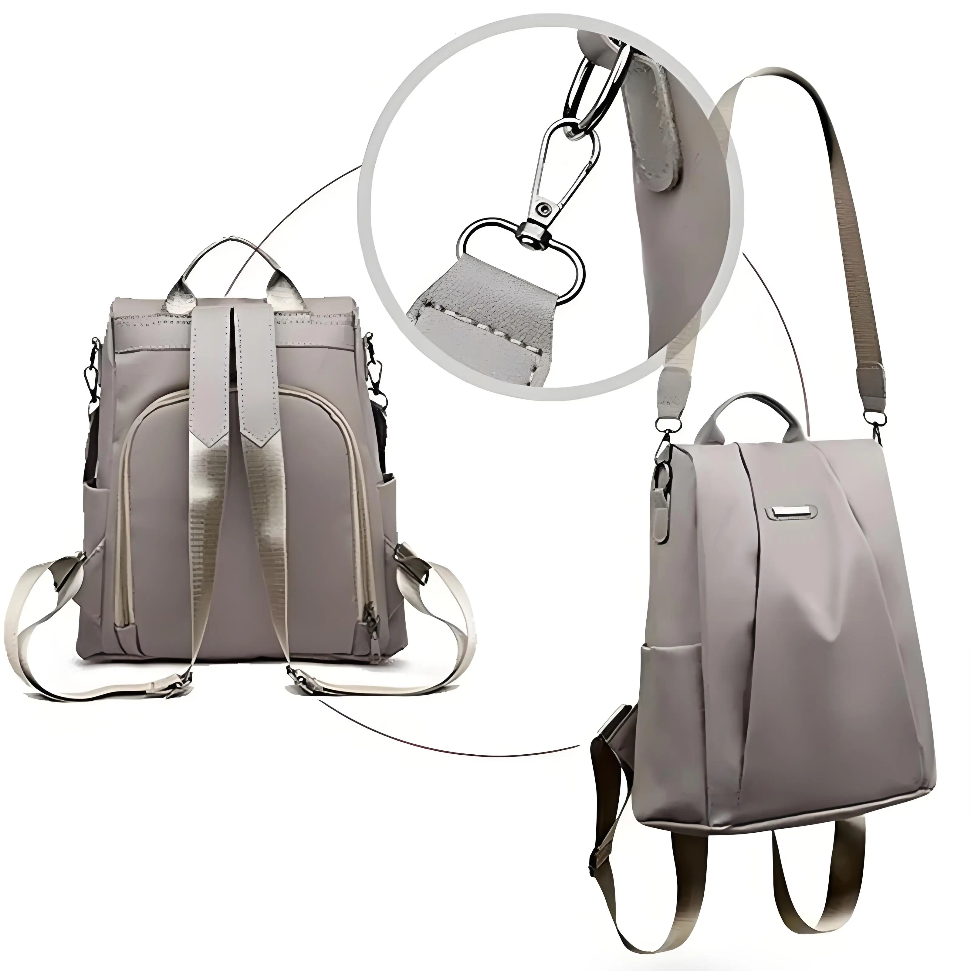 Luksusowy, lekki plecak antykradzieżowy Odpinane paski Wodoodporny wewnętrzny organizer na zamek błyskawiczny Podróżna torba na ramię o dużej pojemności